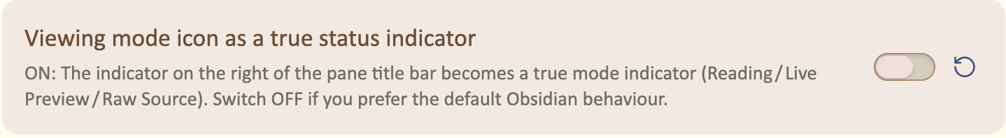 Viewing mode — Obsidian original